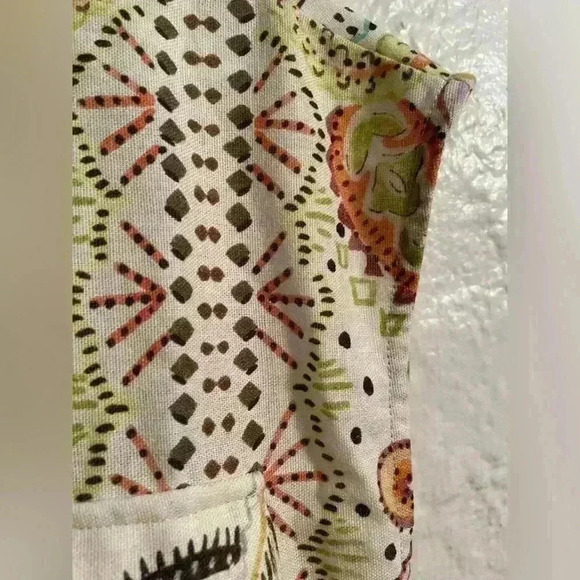 NWT Stile_Perlei linen/cotton blend, cream paisley patterned romper; size S - Picture 7 of 13